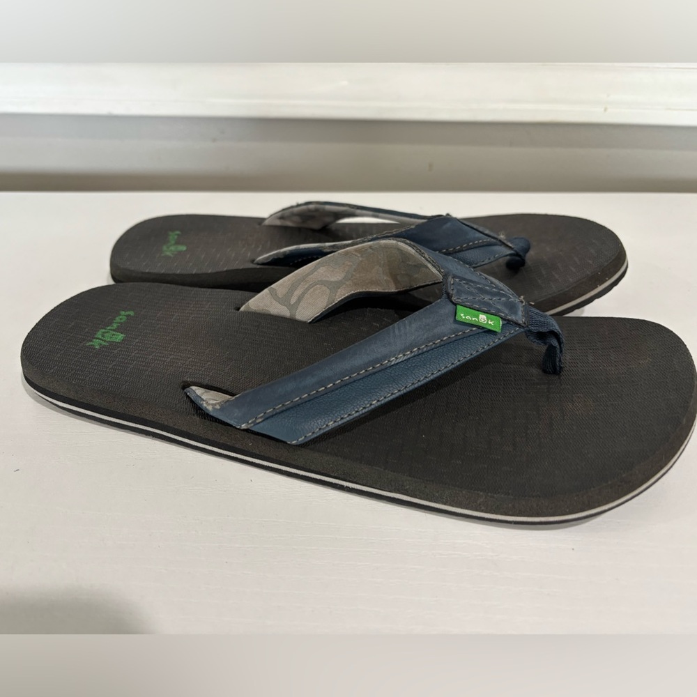 Sanuk Mens Beer Cozy 2 Open Toe Slip On Flip Flop Sandals US 9